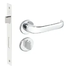Fechadura Banheiro Cromada 40mm Zamac Duna Imab Roseta Redonda Foto mini 1