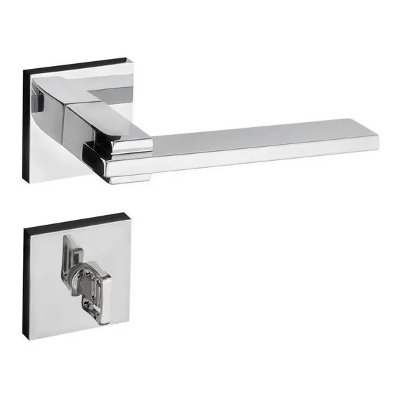 Fechadura Banheiro Pado Nina Roseta Quadrada 221-90i Cr 55mm Cor Cromado Foto 1