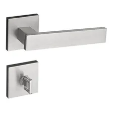 Fechadura Banheiro Pado Retro Roseta Quadrada Escovada 55mm Foto mini 1
