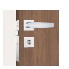 Fechadura Banheiro Roseta Quadrada Inox 823/21 Rqi Stam Cor Prateado Foto mini 4