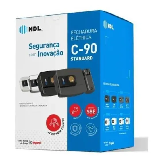 Fechadura Elétrica C-90 Hdl Dupla - 12v Foto 1