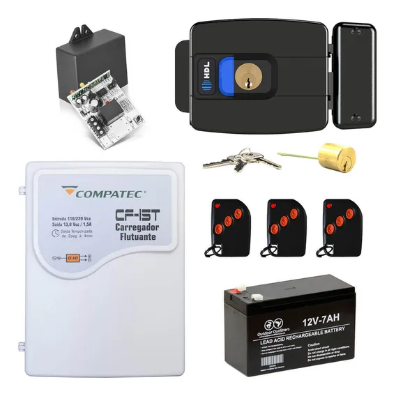 Fechadura Elétrica Hdl Controle Bateria Fonte Abertura Fora Foto 1
