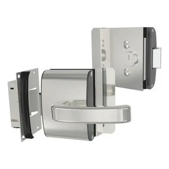 Fechadura Elétrica Porta De Vidro Agl Cromada Inox Pv200r1e Cor Cinza Cromado Foto 1