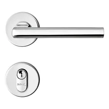Fechadura Externa Com Roseta Inox Line Cromado - Papaiz Foto mini 1