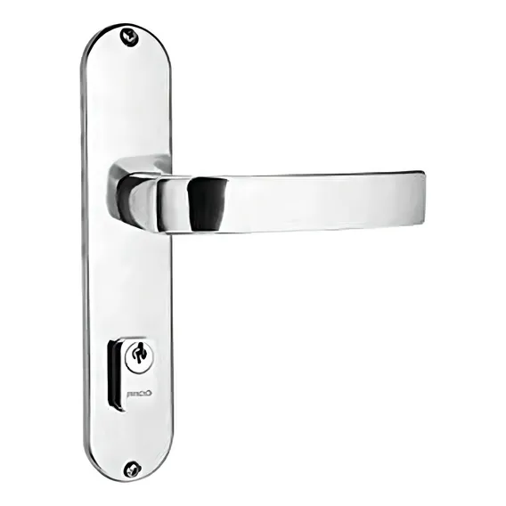 Fechadura Externa De Aço Zamac Vic 929-80 Com Espelho Cromada Pado Pado Foto 1