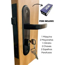 Fechadura Externa Espelho 40mm Mgm Stilo Preto Fe Foto mini 2