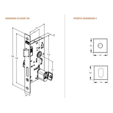Fechadura Externa Inox Polido 3000 Roseta Quadrada 40mm Stam Foto mini 4