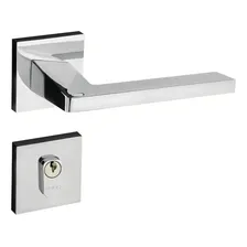 Fechadura Externa Roseta Quadrada Cromada Karli 55mm Pado Foto  mini 1