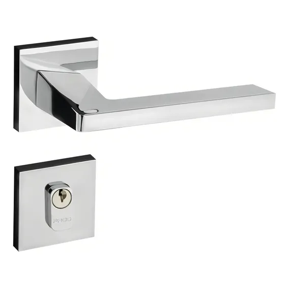 Fechadura Externa Roseta Quadrada Cromada Karli 55mm Pado Foto 1