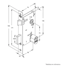 Fechadura Externa Sala Stam Classic 3500 55mm Cromada Foto mini 3
