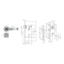 Fechadura Externa Torino Roseta Alumínio 68615 Mgm Foto mini  3