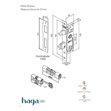 Fechadura Haga - Berlin - Maçaneta 138 - Externa - 26301b Cor Cinza Foto mini 4