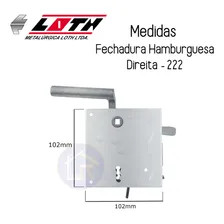 Fechadura Hamburguesa Porta Lado Direito Aço Loth Branca Cor Branco Foto mini  2