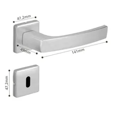 Fechadura Imab Mani Roseta Quadrada Escovada 55mm Interno Foto mini  2