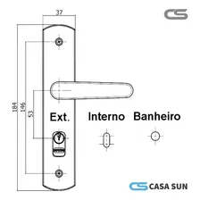 Fechadura Ipanema Reta Soprano Interno Banheiro Preto Esp27 Foto mini 2