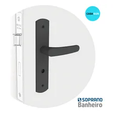 Fechadura Ipanema Reta Soprano Interno Banheiro Preto Esp27 Foto mini 1
