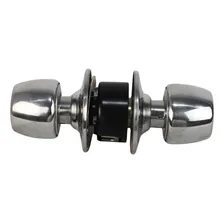 Fechadura Maçaneta Tubular Porta Escritório Botão Chave Cor Cromada Foto mini 4
