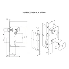 Fechadura Mgm Externa Modena Bronze Latonado Roseta Quadrada Foto mini 4