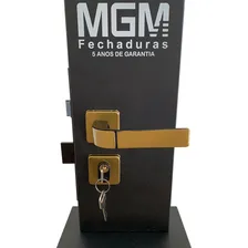 Fechadura Mgm Externa Modena Bronze Latonado Roseta Quadrada Foto mini 2