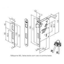 Fechadura Pado Quarto Nina 221-90 Interna Quadrada Preta Cor Preto Foto mini 3