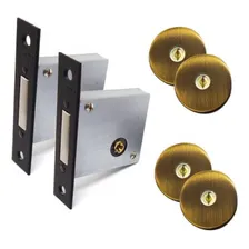 Fechadura Pado Trava 11000 Tetra Chave Auxiliar Bronze 02 Pç Foto mini 1