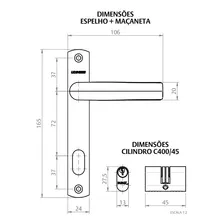 Fechadura Papaiz 323 Perfil Alumínio Externa Serralheiro Branco Foto mini 2