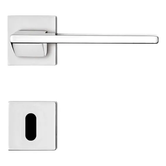 Fechadura Papaiz Interna Squadro Mz440 55mm Roseta Cromada Cor Cromado Foto 1