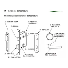 Fechadura Para Porta Banheiro Wc Modena Alumínio Mgm Foto mini 4
