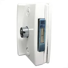 Fechadura Para Porta De Correr Al Vidro Temperado Fechadura Porta De Vidro 3530 / 3206 Direita/esquerda Cor Branco Acabamento Pintura Eletrostática Com Trinco Bico De Papagaio Foto mini 4