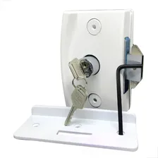 Fechadura Para Porta De Correr Al Vidro Temperado Fechadura Porta De Vidro 3530 / 3206 Direita/esquerda Cor Branco Acabamento Pintura Eletrostática Com Trinco Bico De Papagaio Foto  mini 1