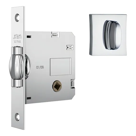 Fechadura Pivotante Rolete Banheiro 1025 Quadrada Inox Stam Foto 1