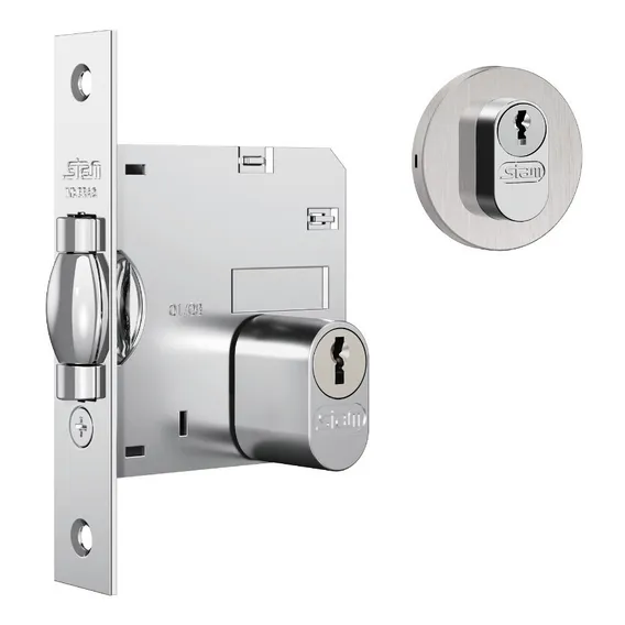 Fechadura Pivotante Roseta Inox Escovado 1005 Stam Foto 1