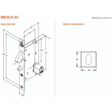 Fechadura Porta Correr Bico Papagaio Stam 950 Preto Quadrada Foto mini 3