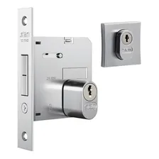 Fechadura Porta De Correr 1006 Inox Escovado Quadrada Stam Foto mini 1