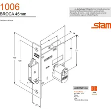 Fechadura Porta De Correr 1006 Inox Escovado Quadrada Stam Foto mini 3