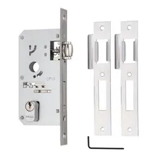 Fechadura Porta Pivotante Rolete Quad 453-40r Escovado Pado Foto mini 3