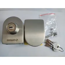 Fechadura Porta Vidro E Vidro 2 Folhas Fixação Pressão Correr Abrir Soprano VV 057 Inox Prata Foto mini 4