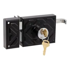 Fechadura Preta 100mm De Sobrepor Para Portão F1500 Aliança Cor Preto Foto mini 3