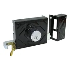 Fechadura Preta 100mm De Sobrepor Para Portão F1500 Aliança Cor Preto Foto mini 2