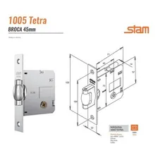 Fechadura Rolete Pivotante Stam 1005 Cromada Tetra Quadrada Foto mini 3