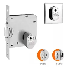 Fechadura Rolete Porta Pivotante 1005 Cromada Quadrada Stam Foto mini 3