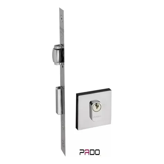 Fechadura Rolete Porta Pivotante Cromada Pado Cilindro 90mm Foto 1