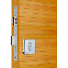 Fechadura Rolete Porta Pivotante Cromada Pado Cilindro 90mm Foto mini  3