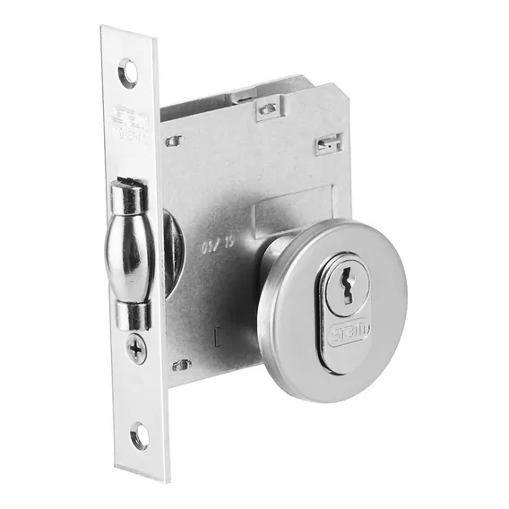 Fechadura Rolete Porta Pivotante - Stam Cromada Foto 1