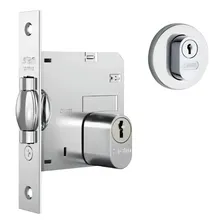 Fechadura Rolete Stam 1005 Pivotante Roseta Redonda Inox Foto mini 4