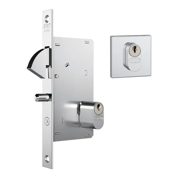 Fechadura Roseta Quadrada Correr Bico Papagaio Stam 950 Inox Foto 1