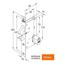 Fechadura Roseta Quadrada Correr Bico Papagaio Stam 950 Inox Foto mini 2