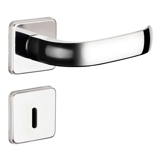Fechadura Roseta Quadrada Cromada Icaro Soprano Interna Foto 1