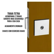 Fechadura Segurança Trava Tetra Pado Dupla Auxiliar Cromada Foto mini 4