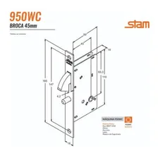 Fechadura Stam 950 Porta Madeira De Correr Banheiro Quadrada Cor Prateado Foto mini 4